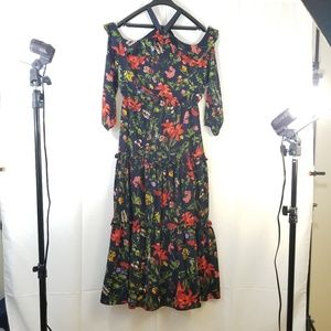 London Times Cold Shoulder Maxie Dress